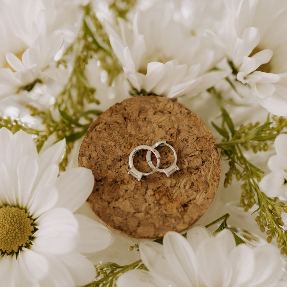 Sophie Baguette Diamond Mini Hoops - elizabeth + Bern