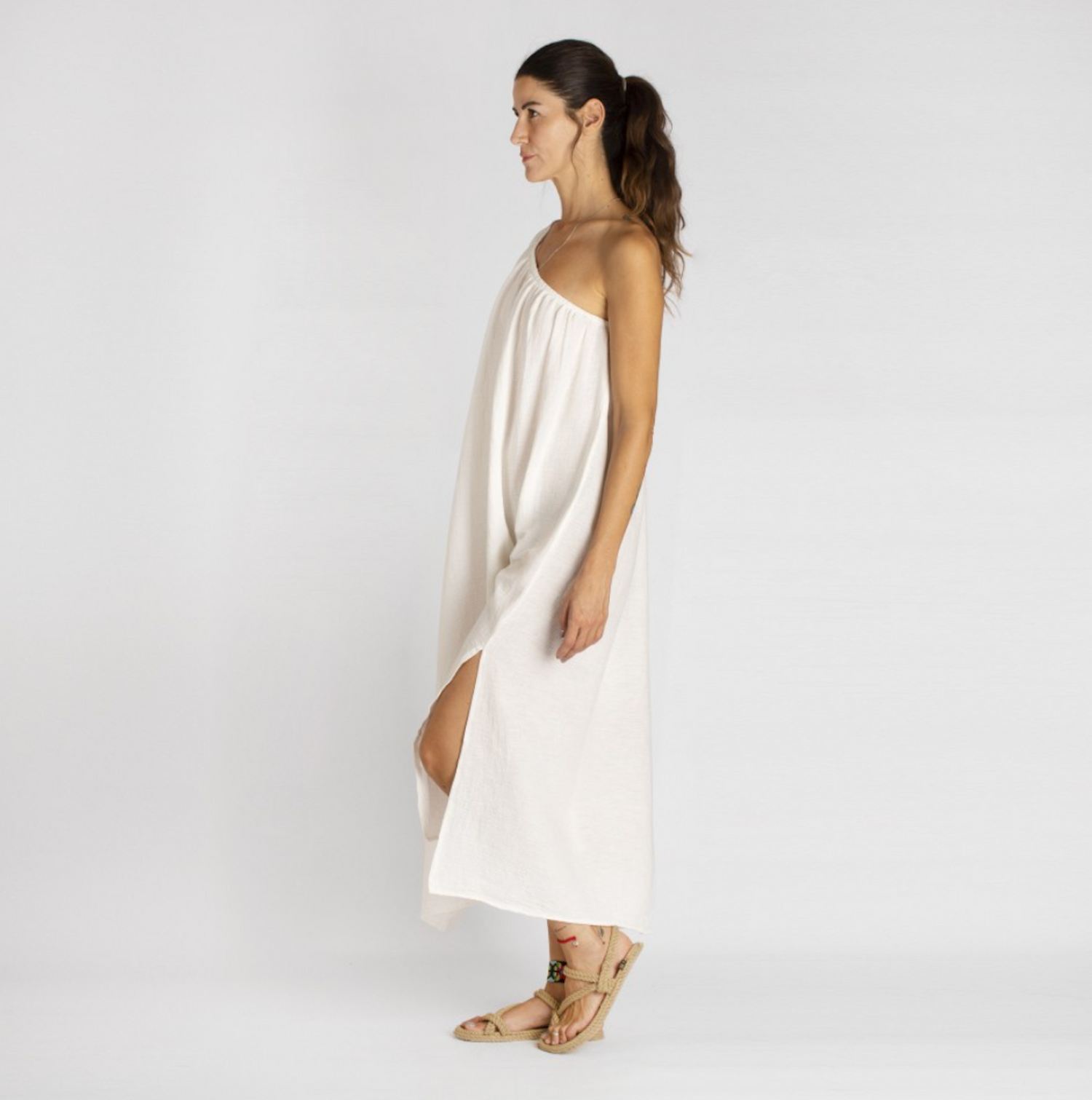 Sile One-Shoulder Dress - Off White