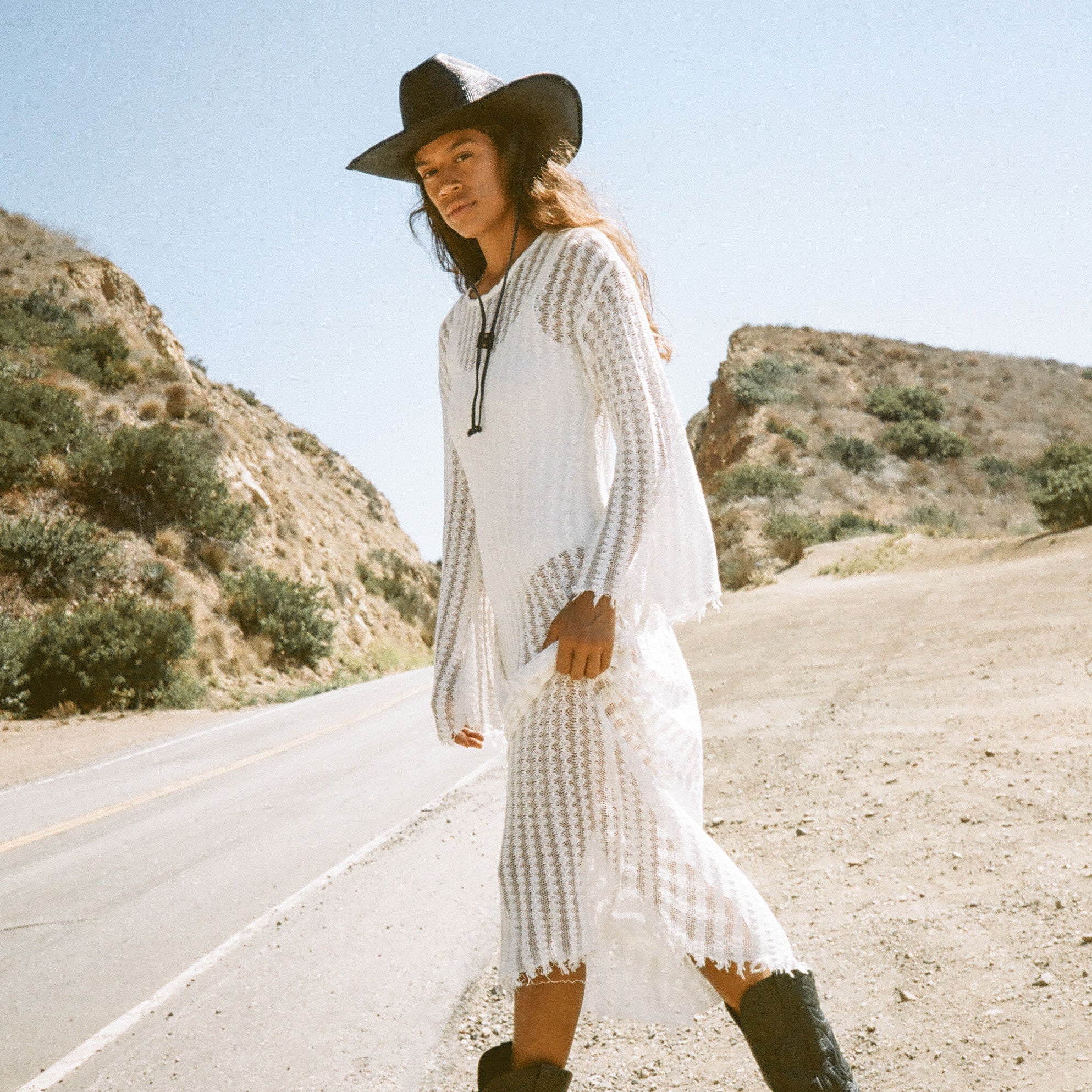 Karina Straw Cowboy Hat - Black