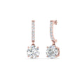 1 Carat Solitaire Halo Diamond Drop Earrings