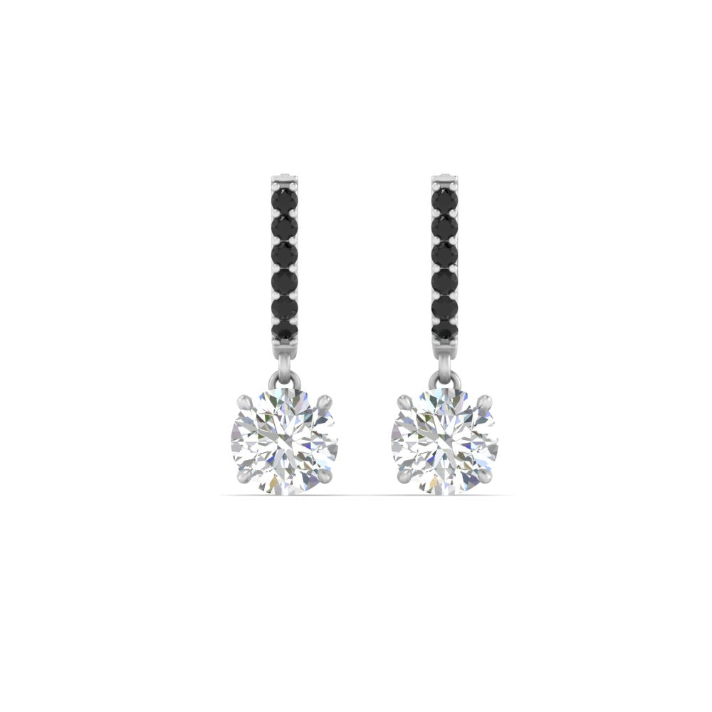 1 Carat Solitaire Halo Diamond Drop Earrings