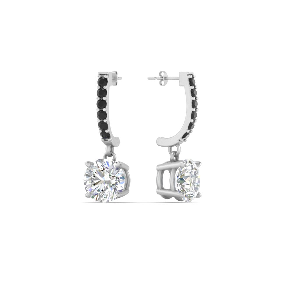 1 Carat Solitaire Halo Diamond Drop Earrings