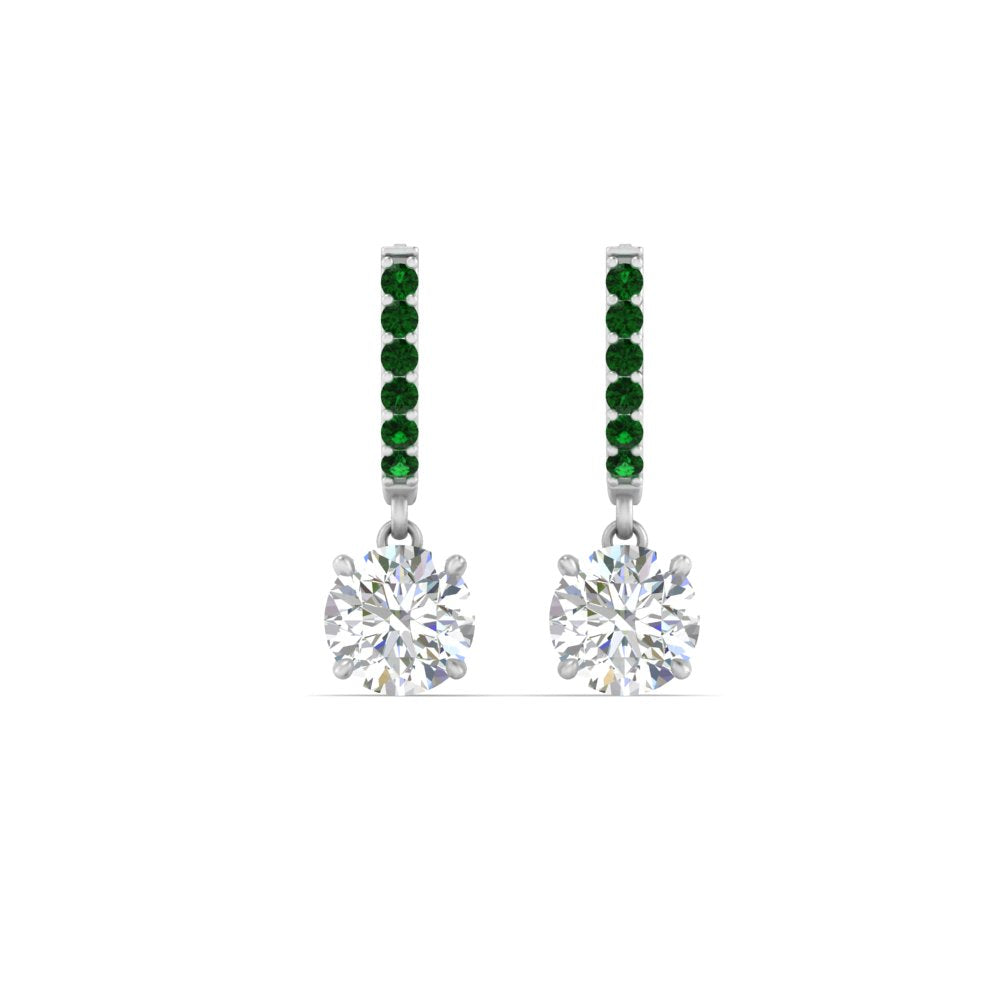 1 Carat Solitaire Halo Diamond Drop Earrings