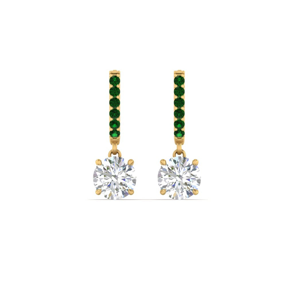 1 Carat Solitaire Halo Diamond Drop Earrings