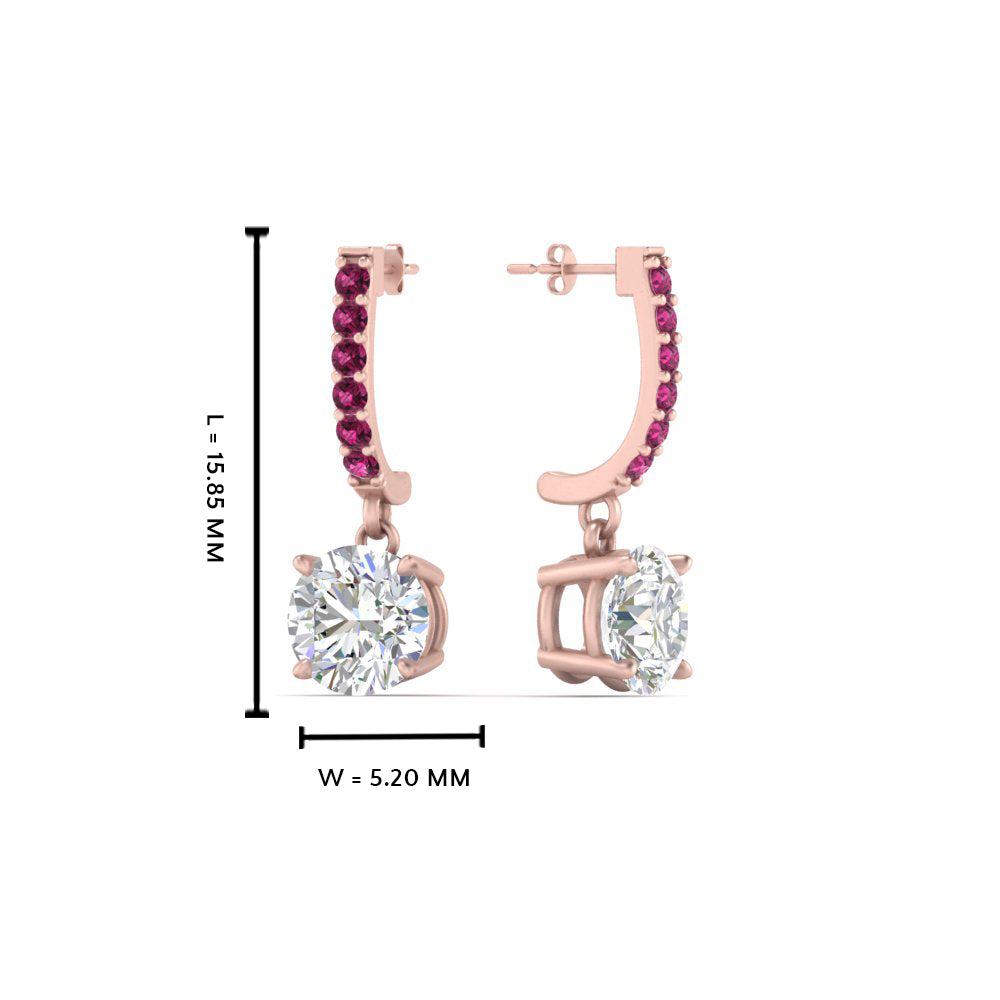 1 Carat Solitaire Halo Diamond Drop Earrings
