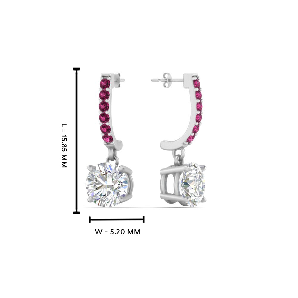 1 Carat Solitaire Halo Diamond Drop Earrings