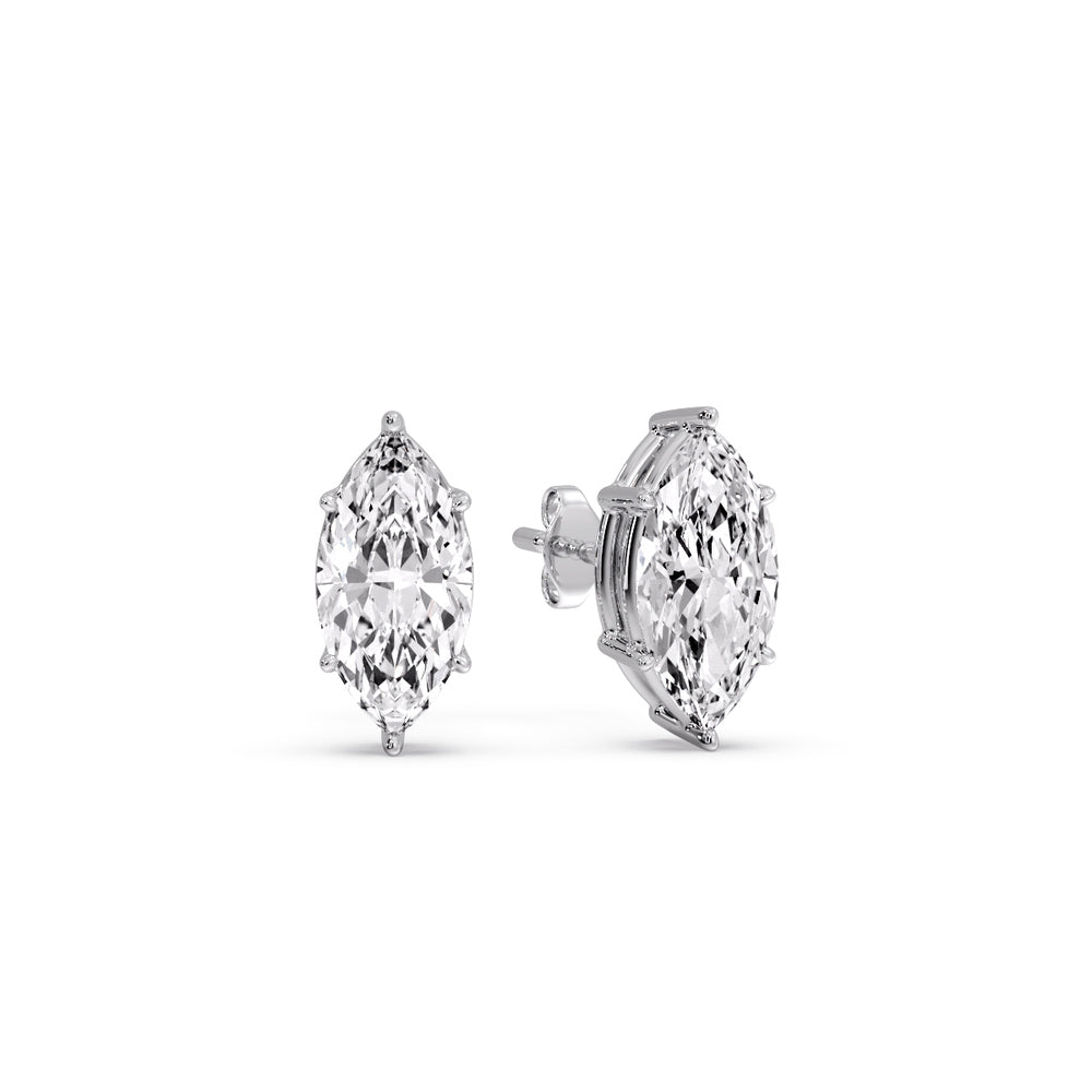 Marquise Diamond 6 Prong Stud Earrings