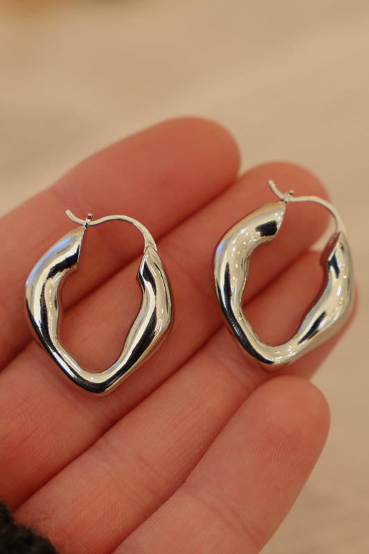 ORGANIC SILVER HOOPS - elizabeth + Bern