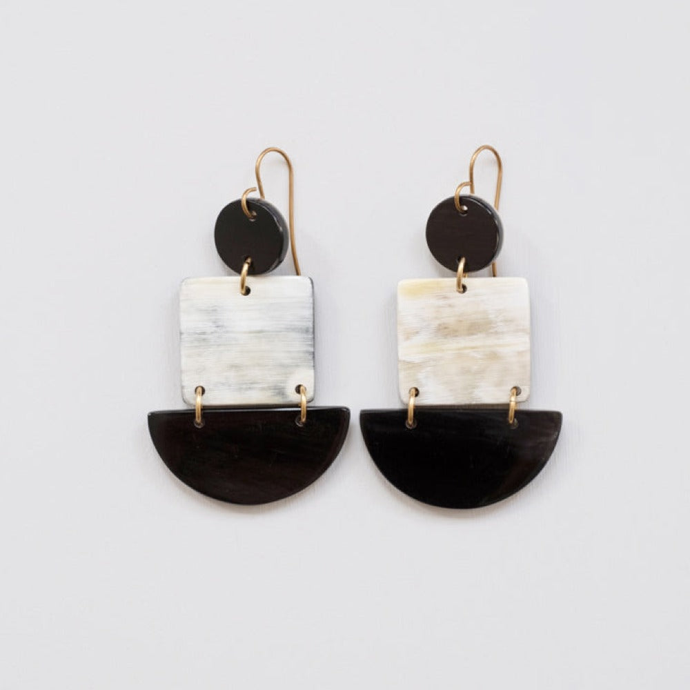 Half Circle Square Earrings