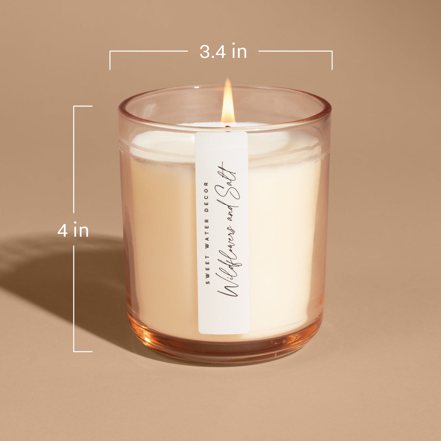 Cashmere and Vanilla Soy Candle - Tinted Glass Jar - 12 oz - elizabeth + Bern
