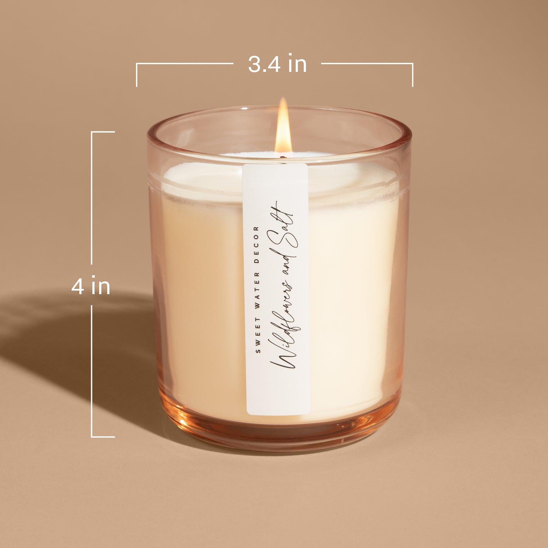 Spa Day Soy Candle - Tinted Glass Jar - 12 oz Sweet Water Decor elizabeth + Bern