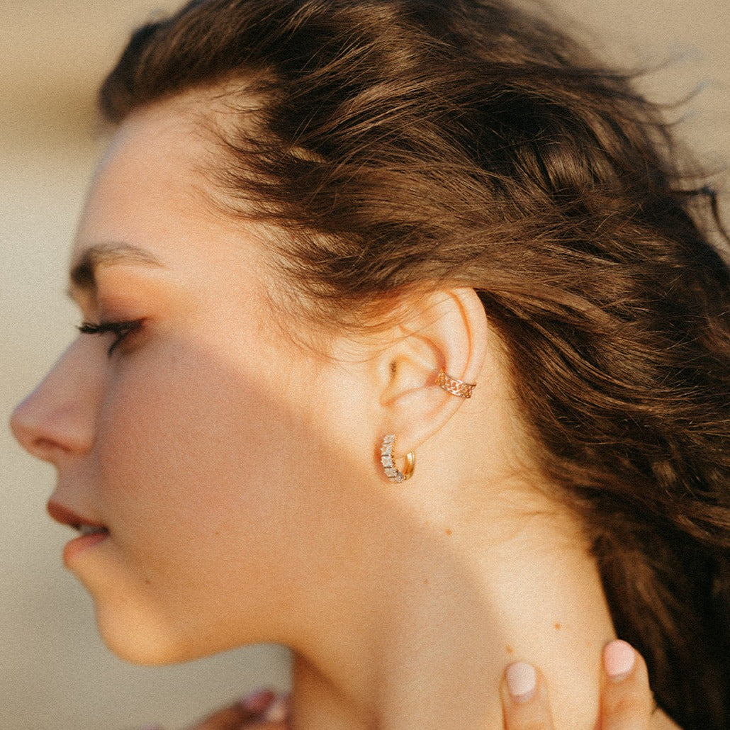 Charlotte Diamond Gold Filled Hoops - elizabeth + Bern