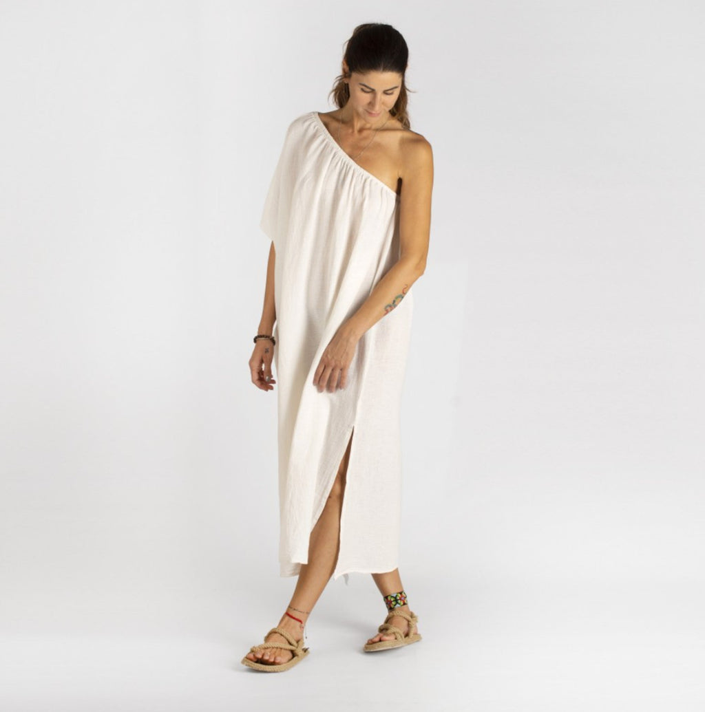 Sile One-Shoulder Dress - Off White