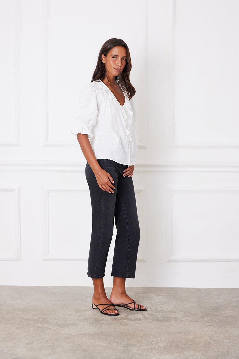 Chloe Shirt in Off White Solid.
