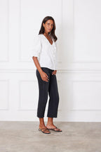 Chloe Shirt in Off White Solid.