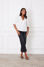 Chloe Shirt in Off White Solid.