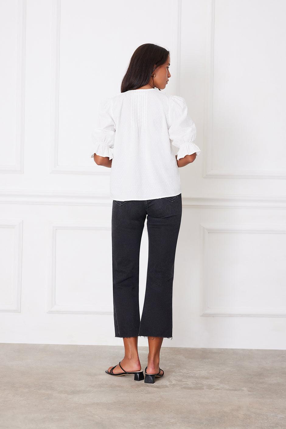 Chloe Shirt in Off White Solid.