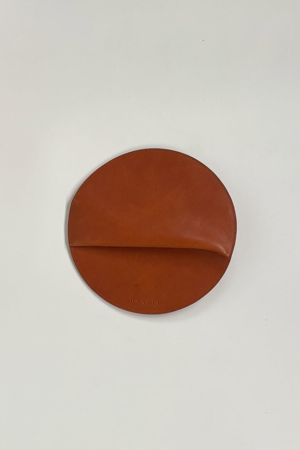 The Pleated Clutch in Saddle