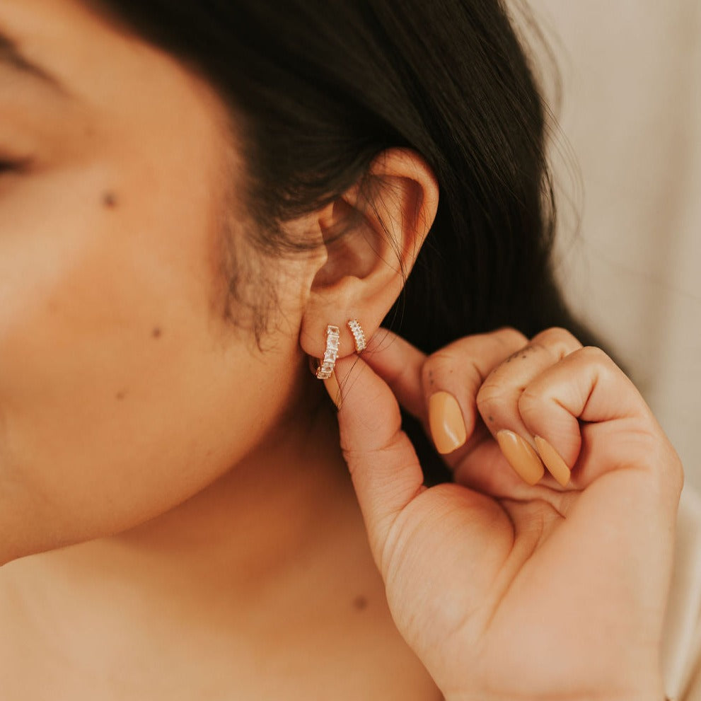 Charlotte Diamond Gold Filled Hoops - elizabeth + Bern