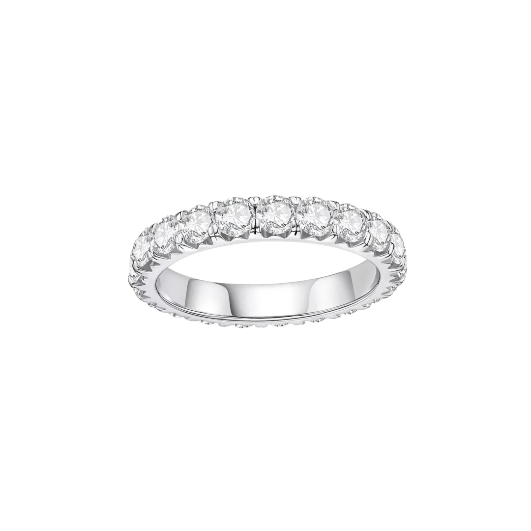 3mm Round Cut Moissanite Fishtail Set Eternity Band - elizabeth + Bern