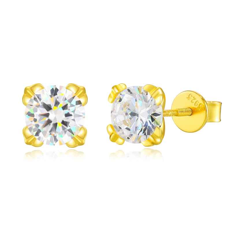 GC Stud Earrings | 925 Silver VVS Moissanite