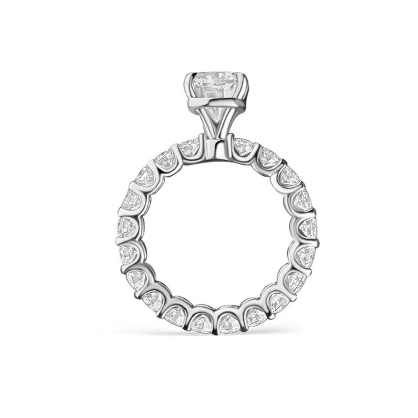 2.5ct Elongated Cushion Cut Eternity Engagement Ring