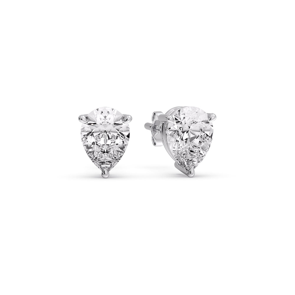 Diamond Pear Cut 3 Prong Earring