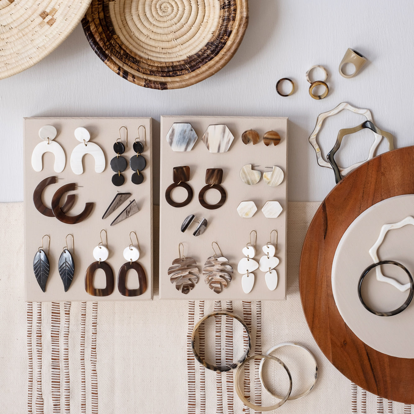 Stacked Stone Earrings