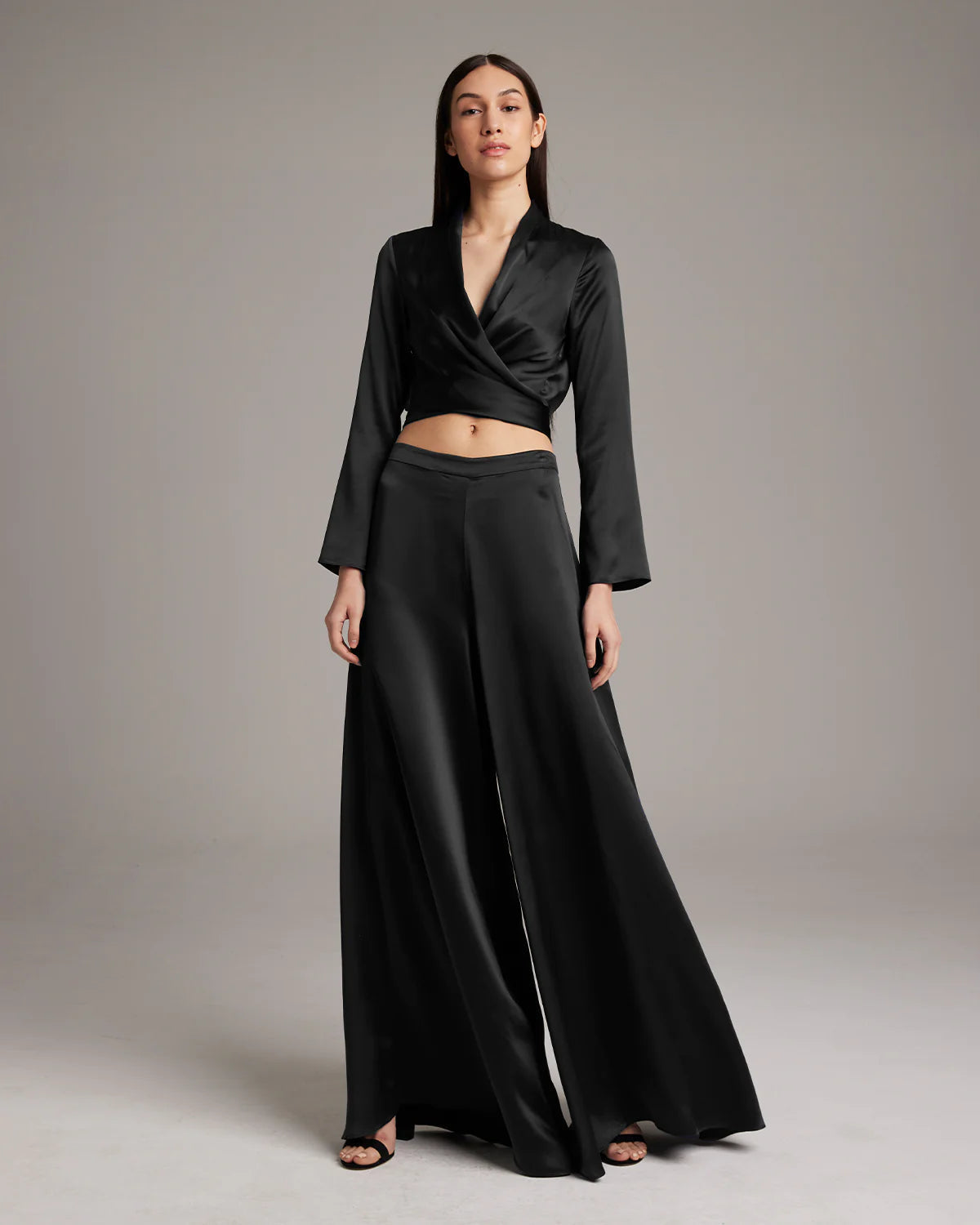 Silk Palazzo Pants – Flowing Charmeuse with Dramatic Wide Leg
