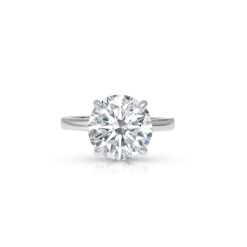 3.0ct Round Brilliant Cut Moissanite Solitaire Engagement Ring