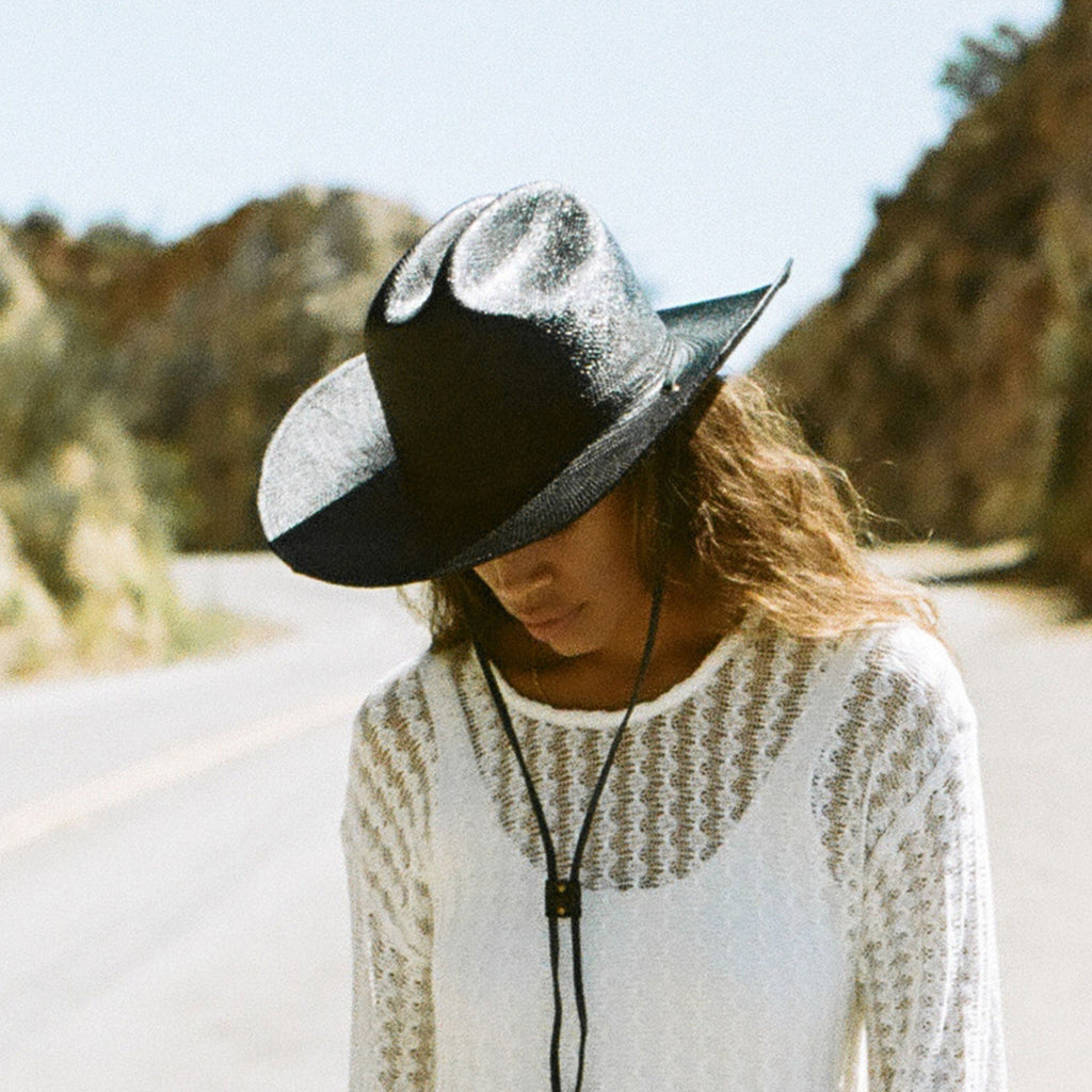 Karina Straw Cowboy Hat - Black