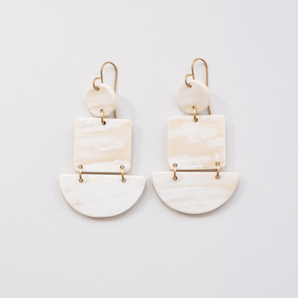 Half Circle Square Earrings