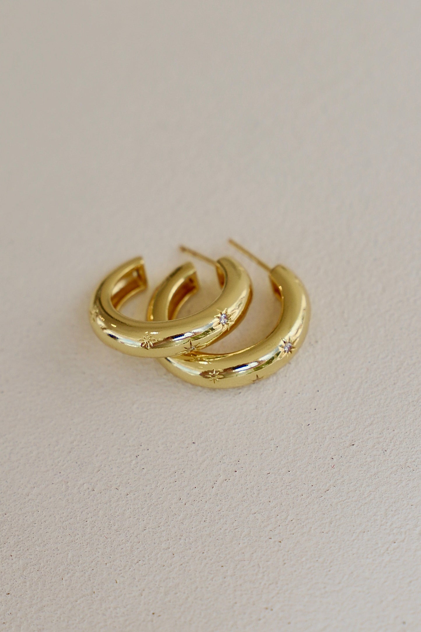 MEREDITH CZ STAR THICK HOOP - elizabeth + Bern