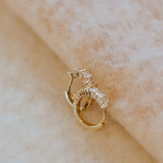 Charlotte Diamond Gold Filled Hoops - elizabeth + Bern