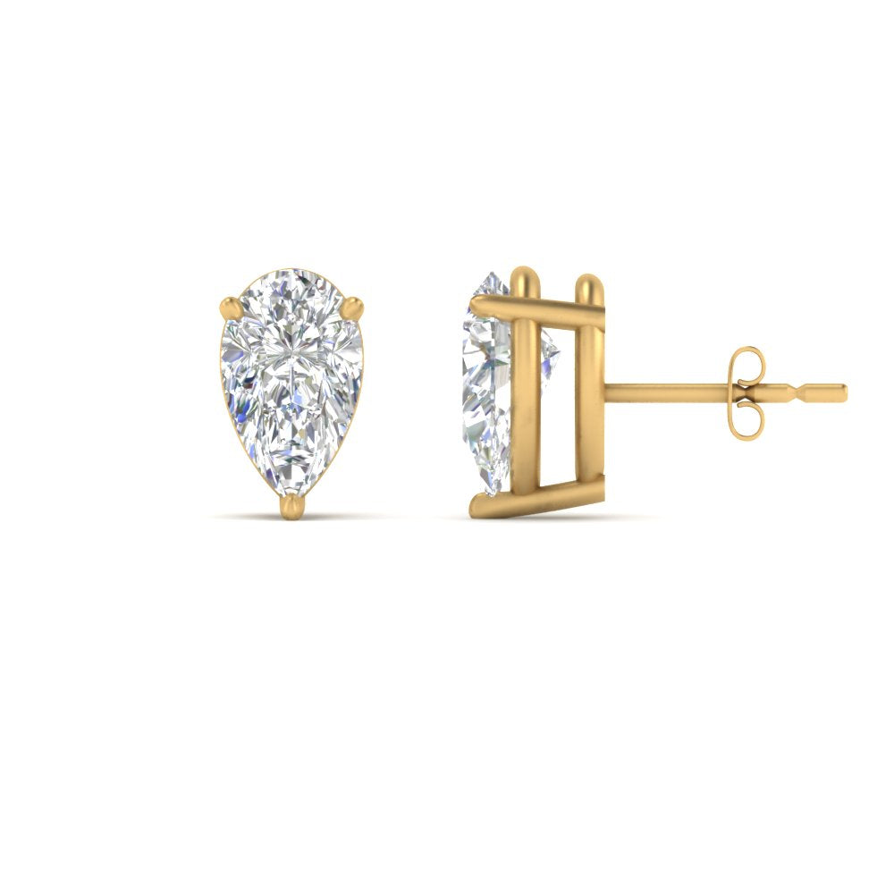 Diamond Pear Cut 3 Prong Earring