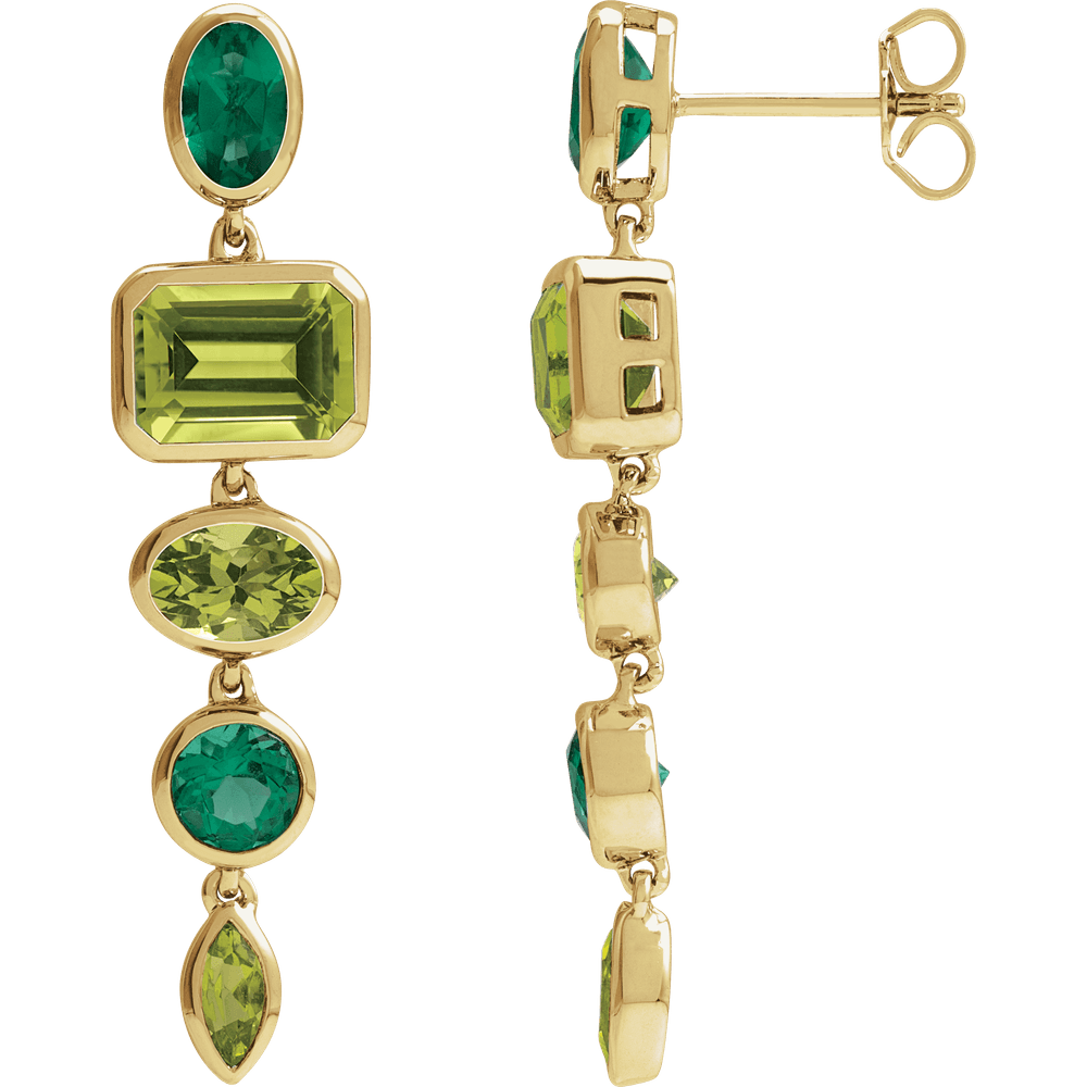 GC Verde Lumière Dangle Earrings | 14K Gold Natural Peridot