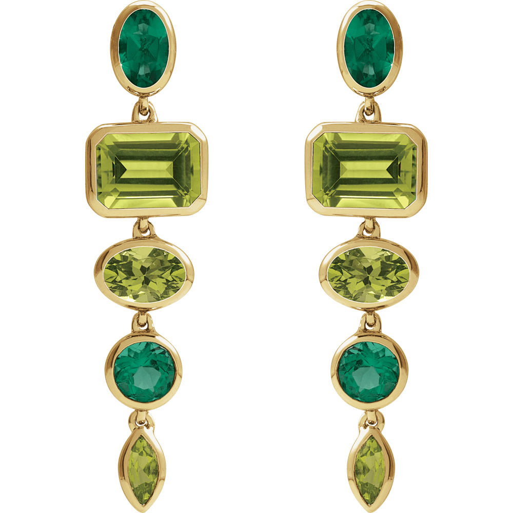 GC Verde Lumière Dangle Earrings | 14K Gold Natural Peridot