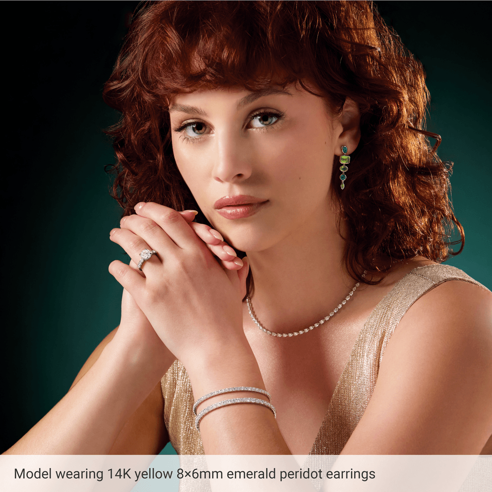 GC Verde Lumière Dangle Earrings | 14K Gold Natural Peridot