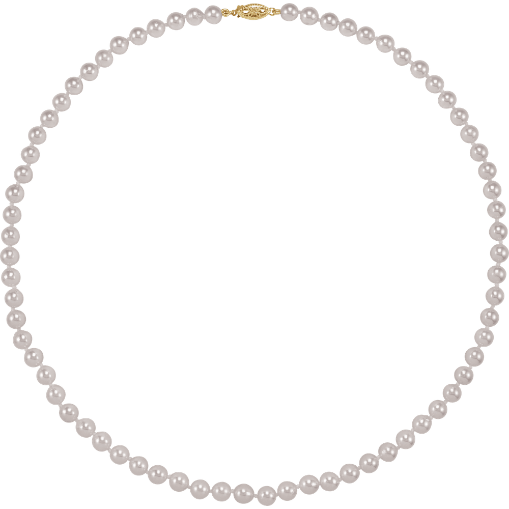 Lumière Akoya 14K Yellow Gold Cultured White Akoya Pearl 20" Necklace