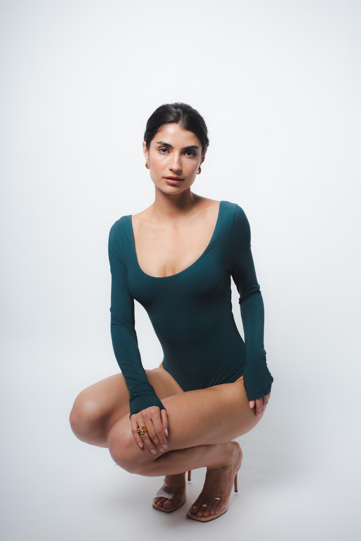 LUELLA MICROJERSEY BALLET BODYSUIT IN FERN