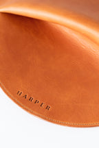 The Pleated Clutch in Saddle