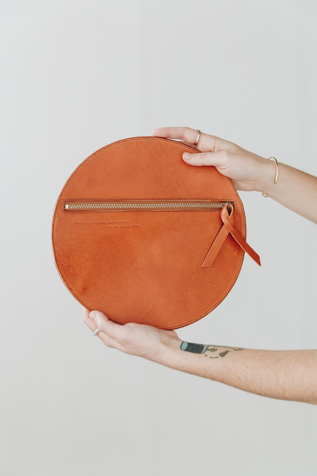 The Pleated Clutch in Saddle
