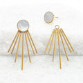 Caroline Mother of Pearl Stud & Fringe Earrings