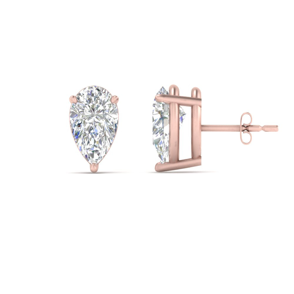 Diamond Pear Cut 3 Prong Earring