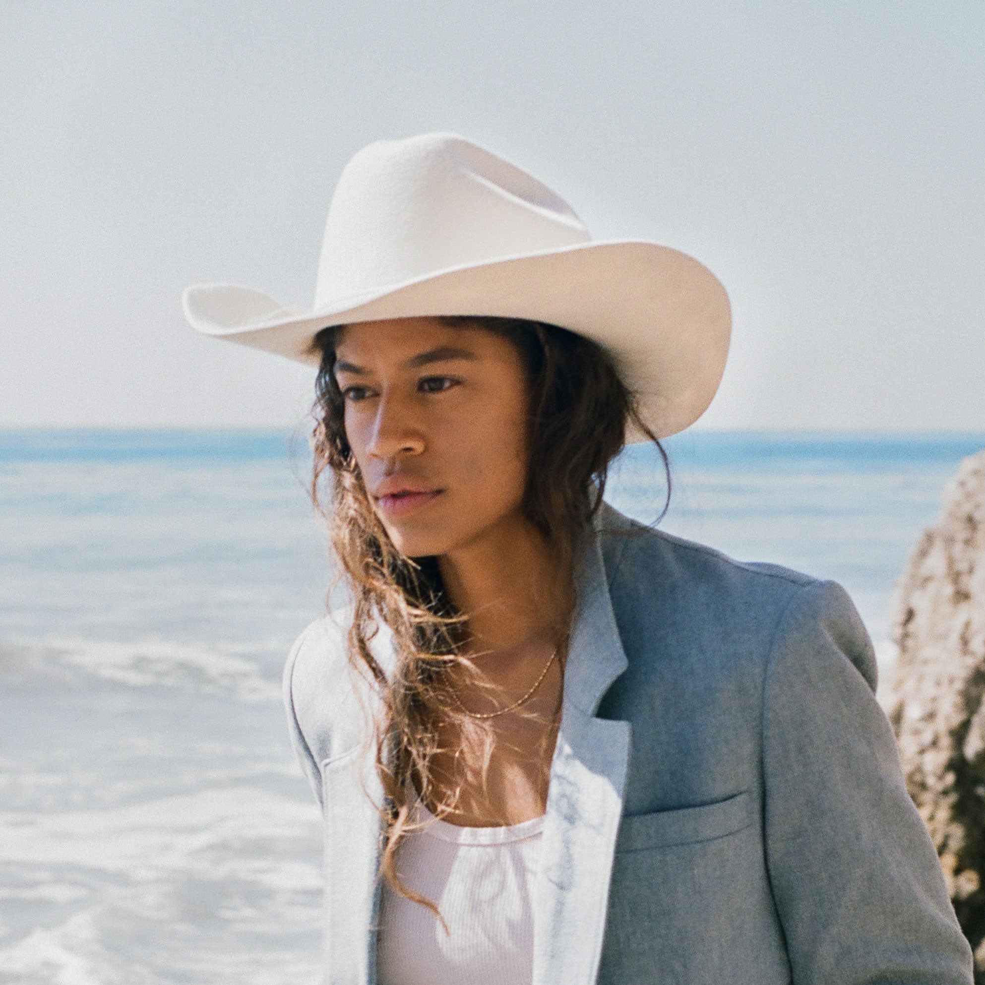 Karina Wool Cowboy Hat - White