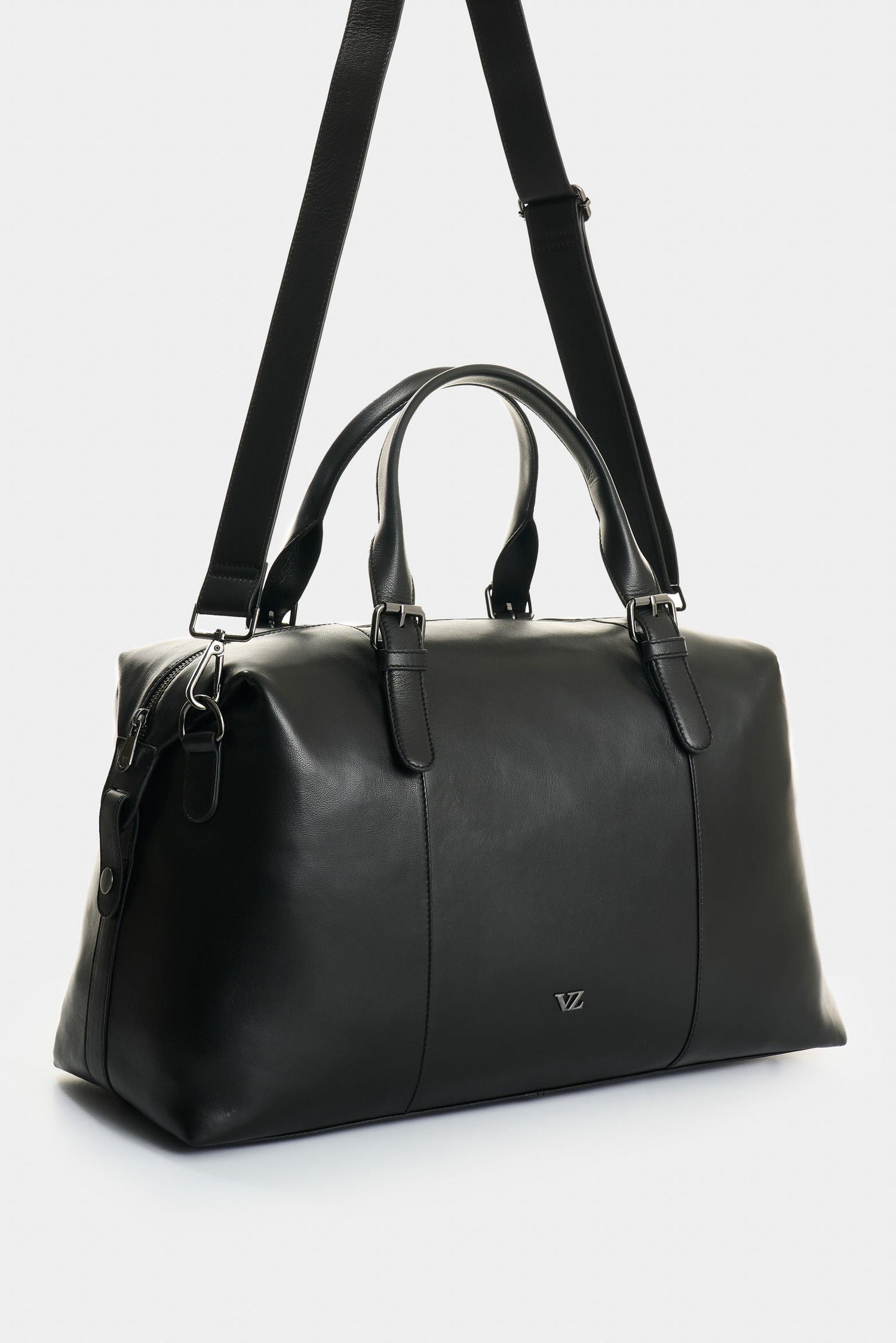 JBalvin Bowling Bag Flowers in Black Leather