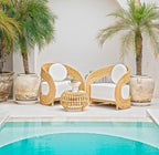 Madrid Rattan Upholstered Arm Chair.