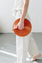 The Pleated Clutch in Saddle