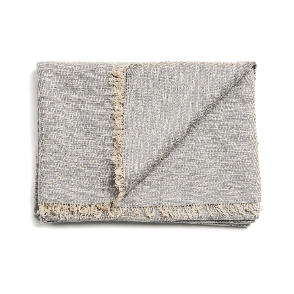 Forest Night Handwoven Neutral Cashmere Merino Scarf
