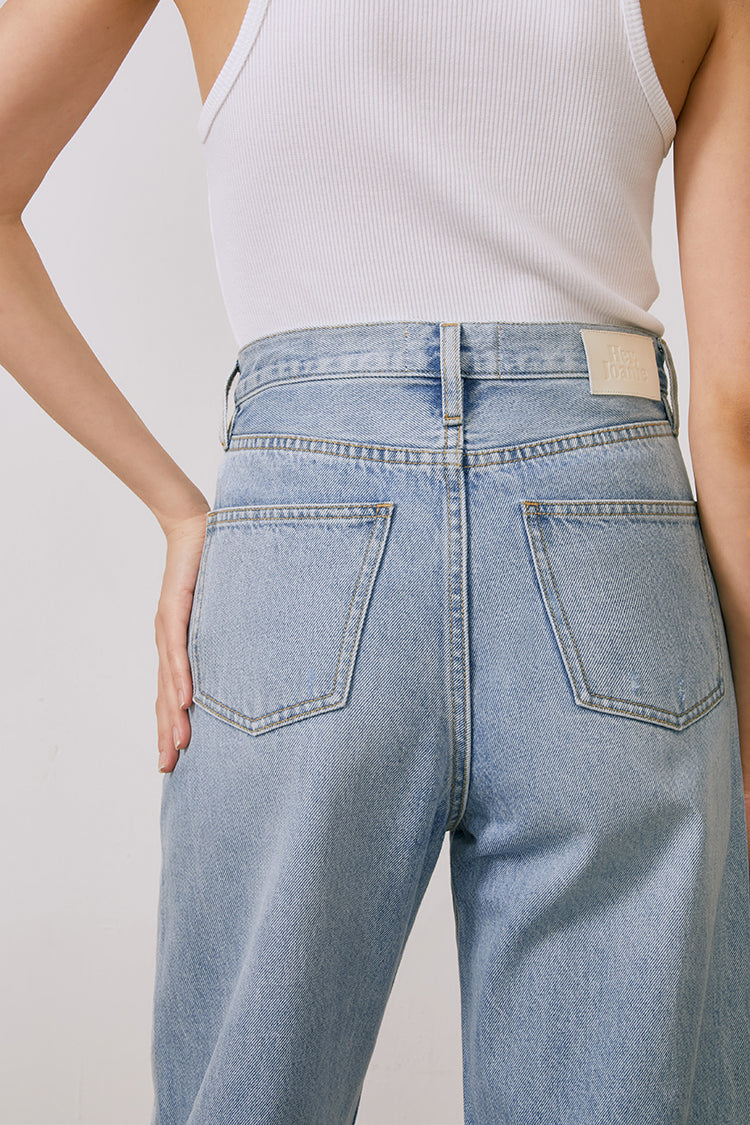 Queens Of Noise High Rise Barrel Jeans HJ026 [FINAL SALE]